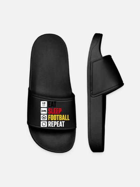 Eat Sleep Football Repeat Deutschland Fan - Frauen Badelatschen - Schwarz