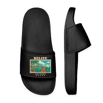 Belize San Pedro Vintage Travel Brand - Women’s Pool Sliders - black - Front