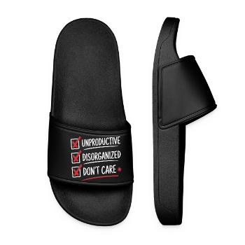 Unproductive Disorganized Don't Care List Fun - Women’s Pool Sliders - black - Front