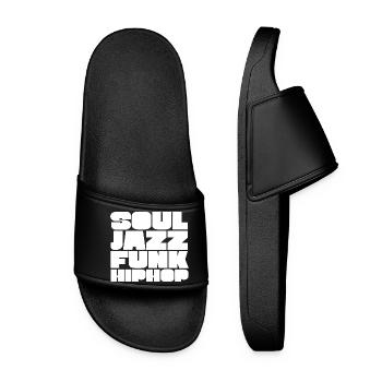 Soul Jazz Funk HipHop Typeface - Women’s Pool Sliders - black - Front