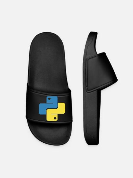 Python Pixelart - Frauen Badelatschen - Schwarz