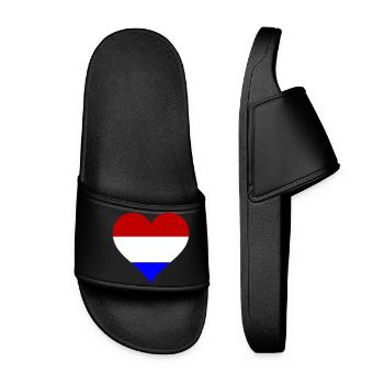 Herz Holland Farben - Frauen Badelatschen - Schwarz - Vorne