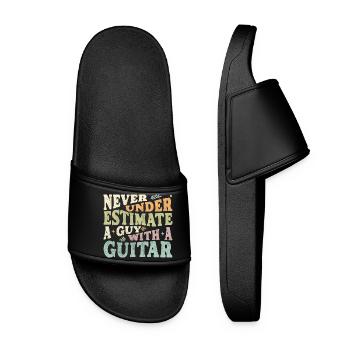 Never underestimate a Guy with a Guitar - Women’s Pool Sliders - black - Front