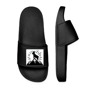 Chèvre sur la montagne, dessinée en noir et blanc - Claquettes Femme - noir - Devant