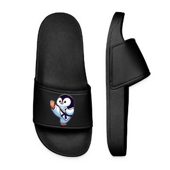 Drôle de pingouin Karaté Arts martiaux Arts martiaux - Claquettes Femme - noir - Devant
