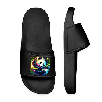 Panda - Frauen Badelatschen - Schwarz - Vorne