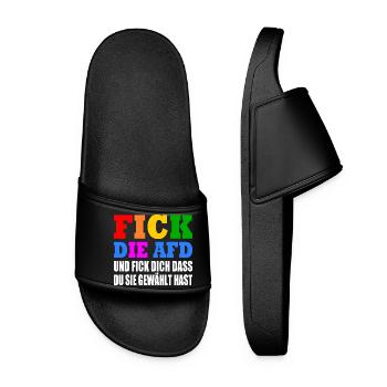 J’emmerde l’AfD et j’emmerde que vous avez voté pour eux - Claquettes Femme - noir - Devant