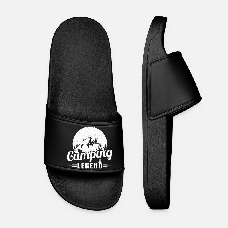 Mountain Camping Legend Design - Women’s Pool Sliders - black