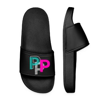 P Letter - Women’s Pool Sliders - black - Front