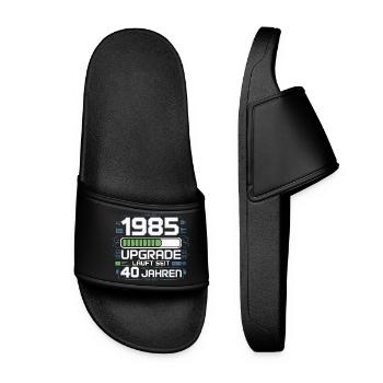1985 Upgrade Läuft Seit 40 Jahren - Frauen Badelatschen - Schwarz - Vorne