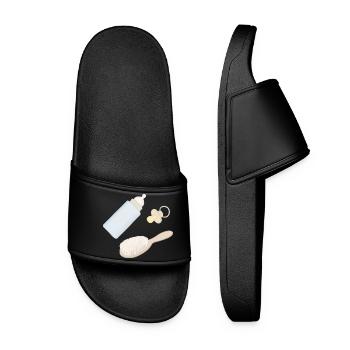 Baby Pflege Essentials - Frauen Badelatschen - Schwarz - Vorne