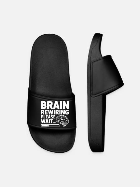 Reprogrammation du cerveau, veuillez patienter... - Claquettes Femme - noir