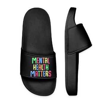 Mental Health Matters Lettres au néon - Claquettes Femme - noir - Devant