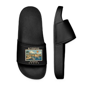 Zypern Paphos Vintage Reisemarke - Frauen Badelatschen - Schwarz - Vorne
