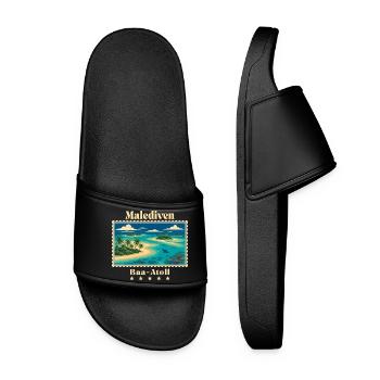 Maldives Baa Atoll Vintage Travel Brand - Women’s Pool Sliders - black - Front