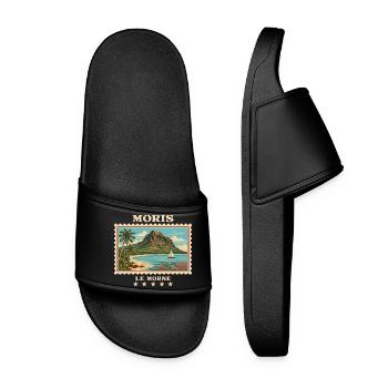 Mauritius Le Morne Vintage Reisemarke - Frauen Badelatschen - Schwarz - Vorne