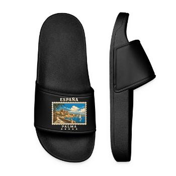 Spanien Palma de Mallorca Vintage Reisemarke - Frauen Badelatschen - Schwarz - Vorne