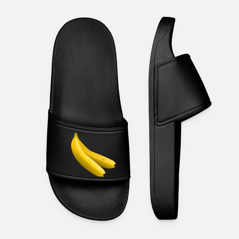 Twin Bananas Vector Yellow - Women’s Pool Sliders - black