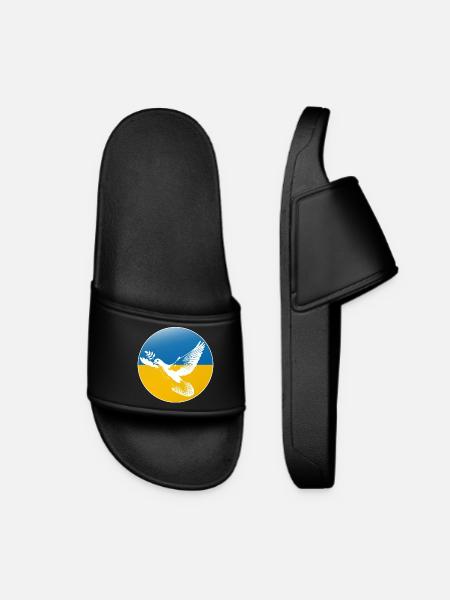 Ukraine Friedenstaube - Frauen Badelatschen - Schwarz