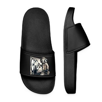 Panda Graffiti - Claquettes Femme - noir - Devant