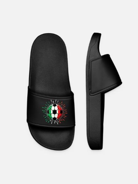 Design de football italien coloré - Claquettes Femme - noir