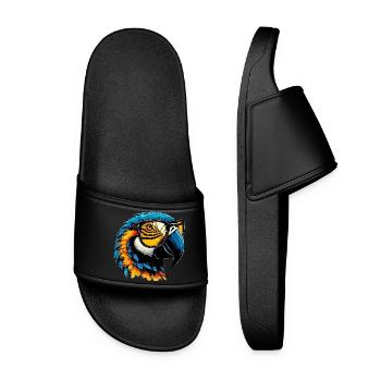 Papagei mit Brille - Frauen Badelatschen - Schwarz - Vorne