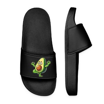 Avocado Yoga Meditation Buddhism Zen Namaste - Women’s Pool Sliders - black - Front