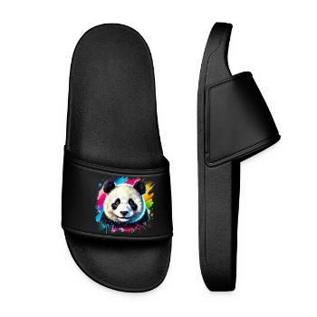 Panda - Frauen Badelatschen - Schwarz - Vorne