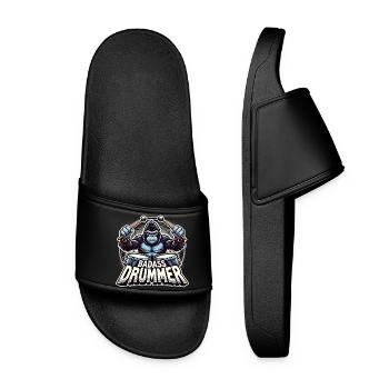 Badass Drummer Gorilla Cool Gift - Women’s Pool Sliders - black - Front