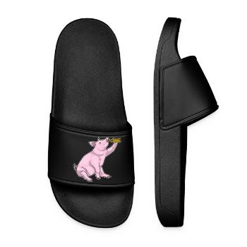 Pork Bottle of Beer - Women’s Pool Sliders - black - Front
