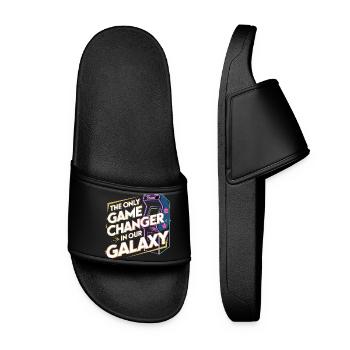  The Only Game Changer In Our Galaxy Retro Arcade - Frauen Badelatschen - Schwarz - Vorne