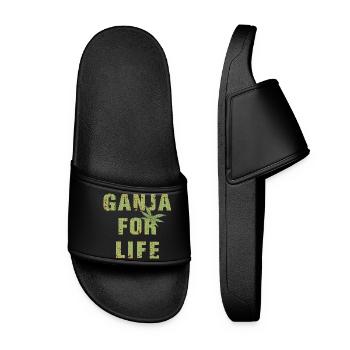 Ganja for Life - Women’s Pool Sliders - black - Front