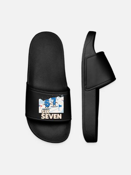 67 Snowboarding Six Seven Meme - Frauen Badelatschen - Schwarz