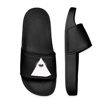 Pyramidenauge Symbol Illuminati - Frauen Badelatschen - Schwarz - Vorne