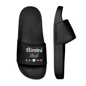 Rimini Italien Streetwear Reise Souvenir - Frauen Badelatschen - Schwarz - Vorne