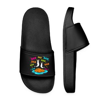 Dad Dad Dad - Funny Seagulls Kids - Women’s Pool Sliders - black - Front