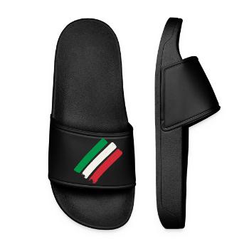 Italien Streifen - Frauen Badelatschen - Schwarz - Vorne