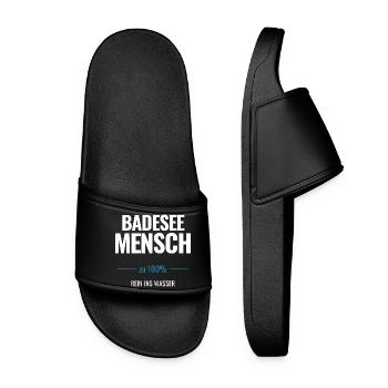 Badesee Mensch zu 100% Rein ins Wasser - Frauen Badelatschen - Schwarz - Vorne