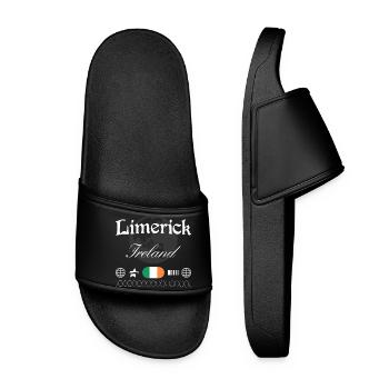 Limerick Irland Streetwear Reise Souvenir - Frauen Badelatschen - Schwarz - Vorne