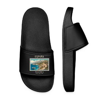 Spanien Mallorca Vintage Reisemarke - Frauen Badelatschen - Schwarz - Vorne