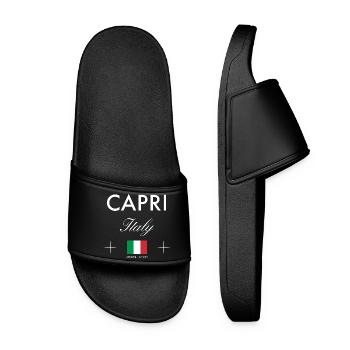 Capri Italy Coordinates Travel Souvenir - Women’s Pool Sliders - black - Front