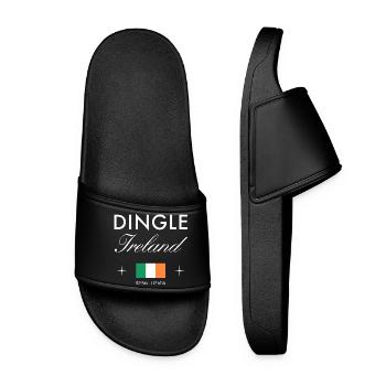 Dingle Ireland Coordinates Travel Souvenir - Women’s Pool Sliders - black - Front