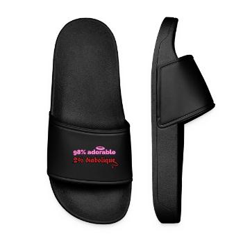 98% adorable, 2% diabolique – Humour fun - Claquettes Femme - noir - Devant