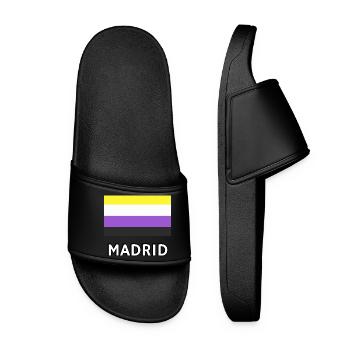 Drapeau de la fierté non binaire Madrid - Claquettes Femme - noir - Devant