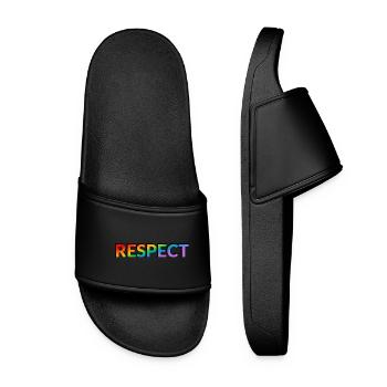 Respektieren Sie den LGBT-Pride-Monat des Regenbogens - Frauen Badelatschen - Schwarz - Vorne
