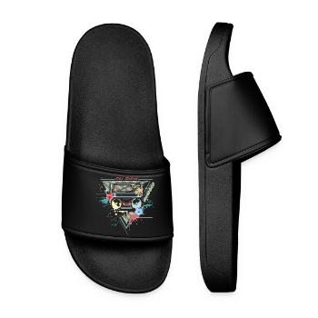 Ghettoblaster retro graffiti - Women’s Pool Sliders - black - Front