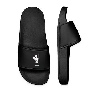 Süßer Osterhase mit Krawatte – Bunny Design - Frauen Badelatschen - Schwarz - Vorne
