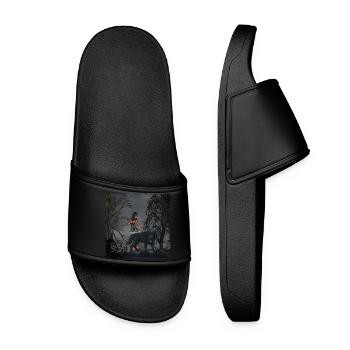 Fée génial avec loup - Claquettes Femme - noir - Devant