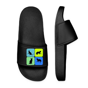 Cat Cat Cat Cat Cat Cat, Gift - Women’s Pool Sliders - black - Front