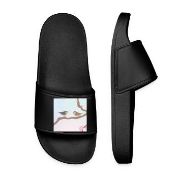 Spring birds - Women’s Pool Sliders - black - Front